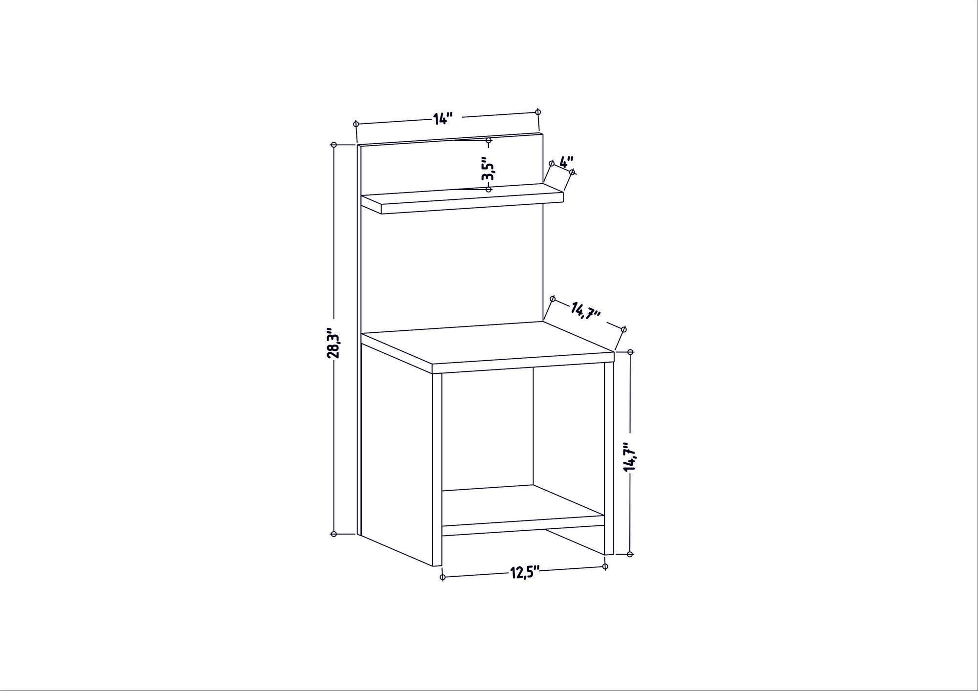 Table de chevet Pinketa L35,65xH72cm Anthracite