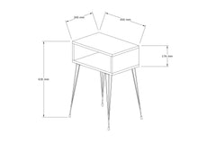 Table de chevet style industriel Kaer Bois Chêne clair