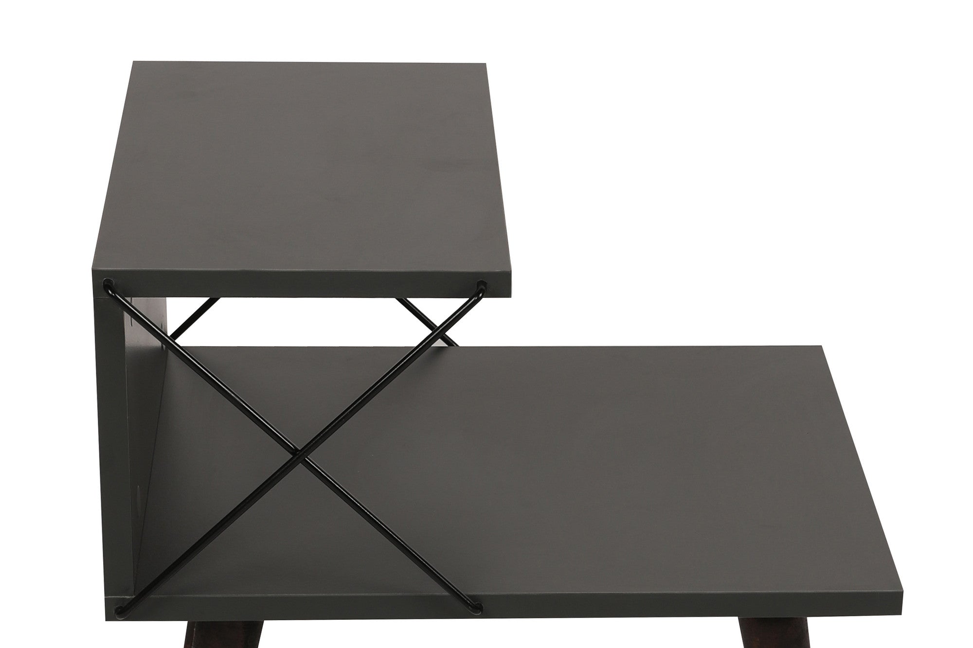 Table de chevet Wyda H55cm Bois Anthracite