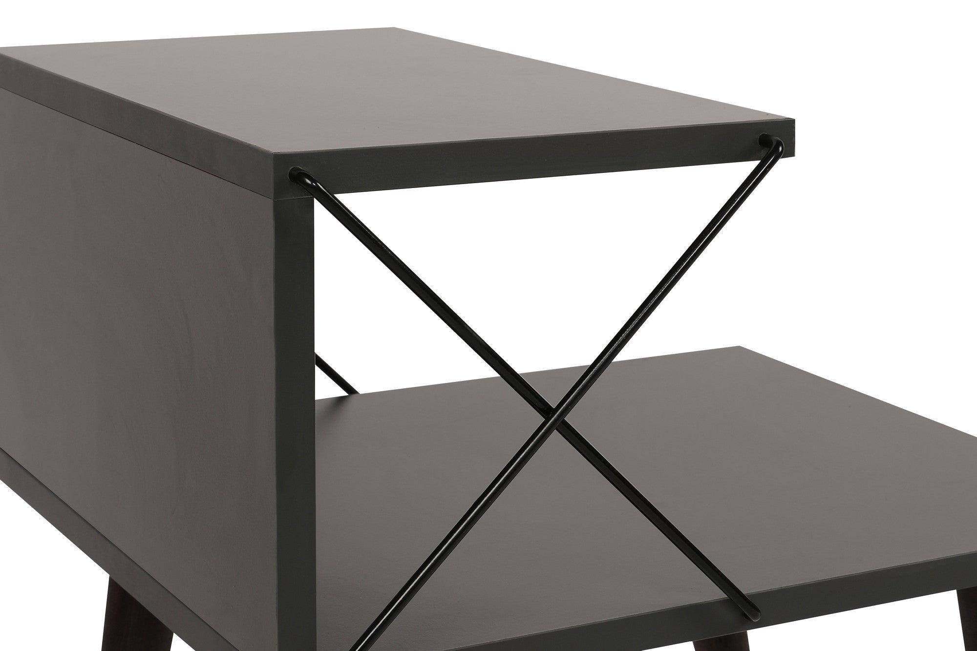 Table de chevet Wyda H55cm Bois Anthracite