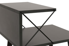 Table de chevet Wyda H55cm Bois Anthracite