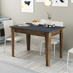 Table de salle à manger avec rangement Fiorita L110cm Bois et Anthracite