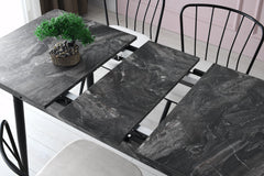 Table extensible Matira Effet marbre Anthracite