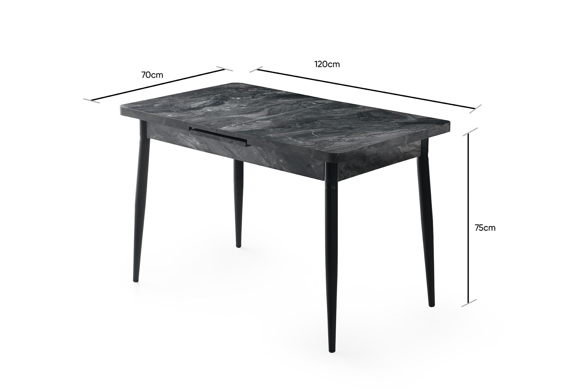 Table extensible Matira Effet marbre Anthracite