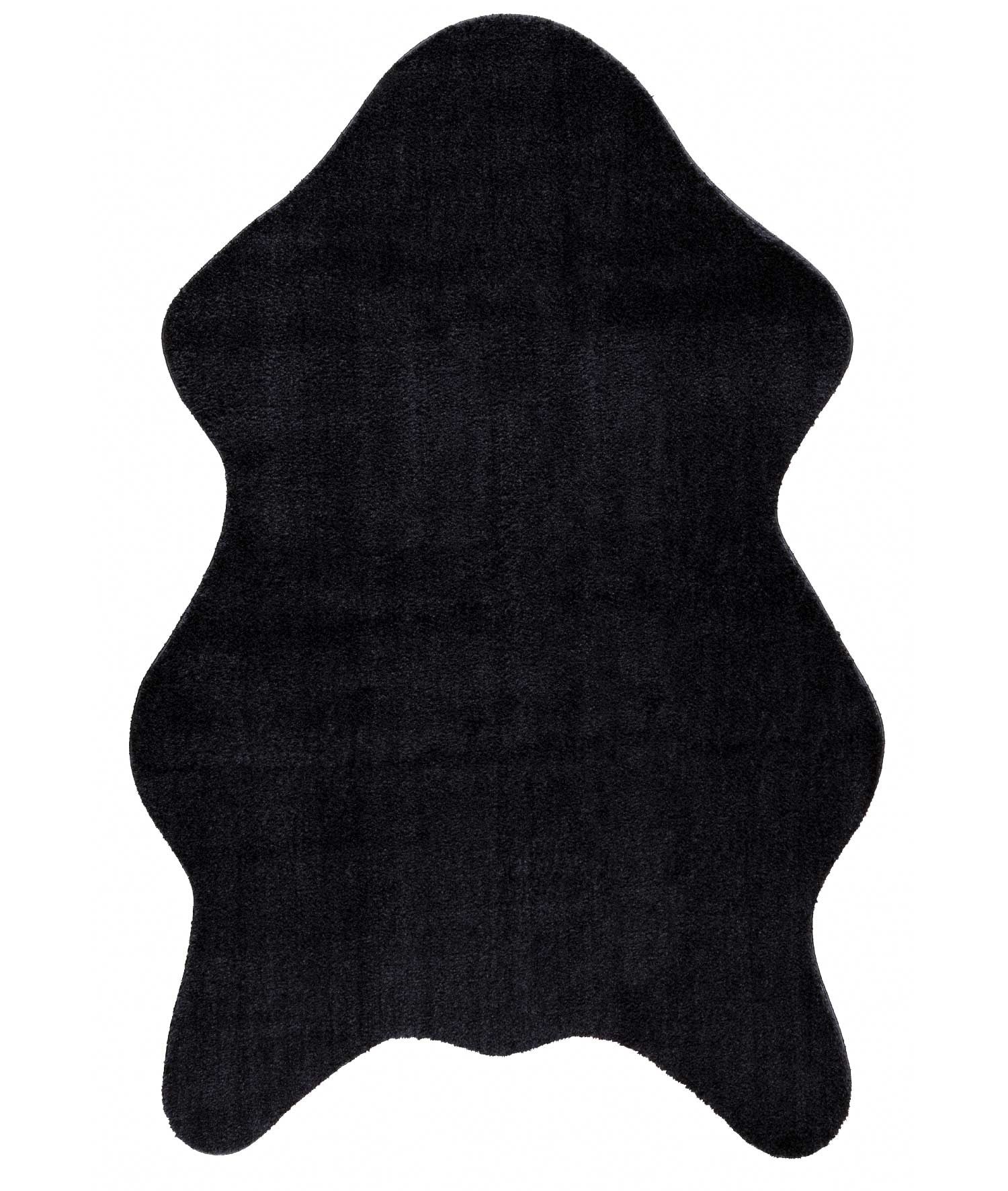 Tapis peau de mouton Gwel 100x150cm Noir