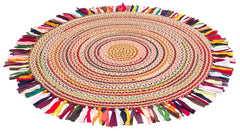 Tapis rond Jatropha D120cm Coton Motif Ethnique