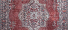 Tapis Tawenza 75x230cm Motif Arabesque Rouge